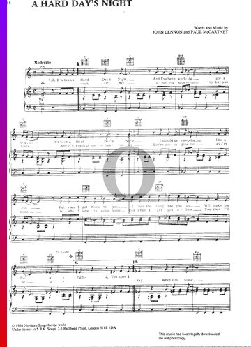 A Hard Day's Night Partitura