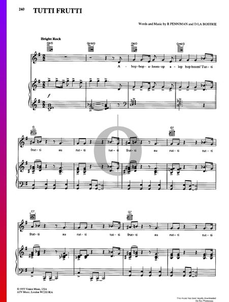 Tutti Frutti Partitura