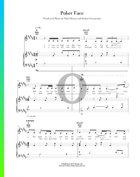 Poker Face Sheet Music