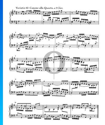 Goldberg Variations, BWV 988: Variatio 12. Canone alla Quarta. a 1 Clav. bladmuziek
