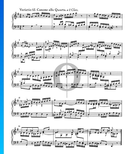 Goldberg Variations, BWV 988: Variatio 12. Canone alla Quarta. a 1 Clav.