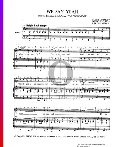 We Say Yeah Musik-Noten