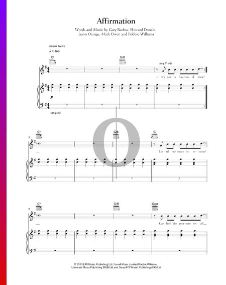 Affirmation Musik-Noten