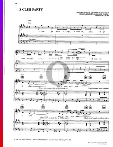 S Club Party Sheet Music
