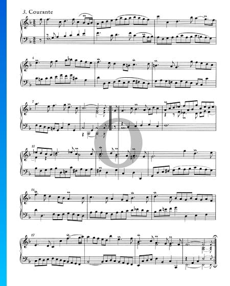 Suite inglesa n.º 4 en fa mayor, BWV 809: 3. Courante Partitura