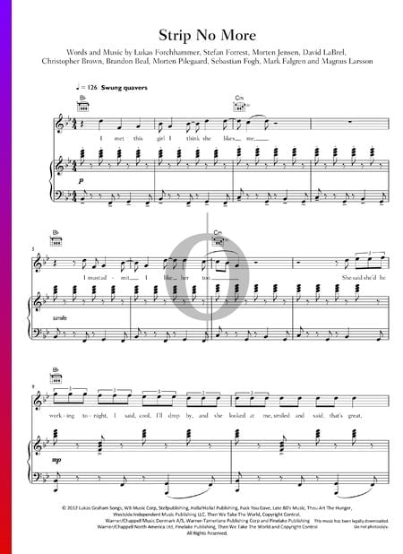 Strip No More Sheet Music