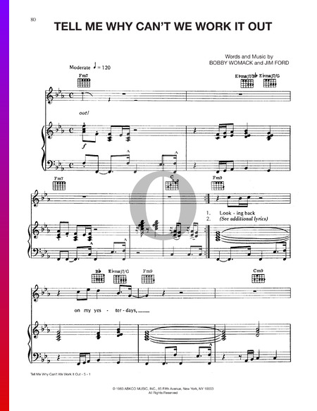 Tell Me Why Can't We Work It Out Musik-Noten