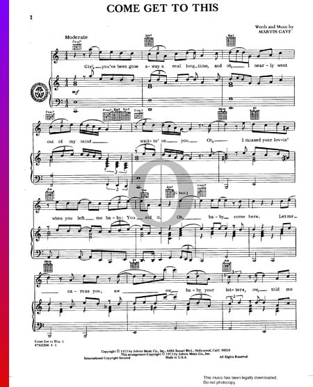 Come Get To This Sheet Music