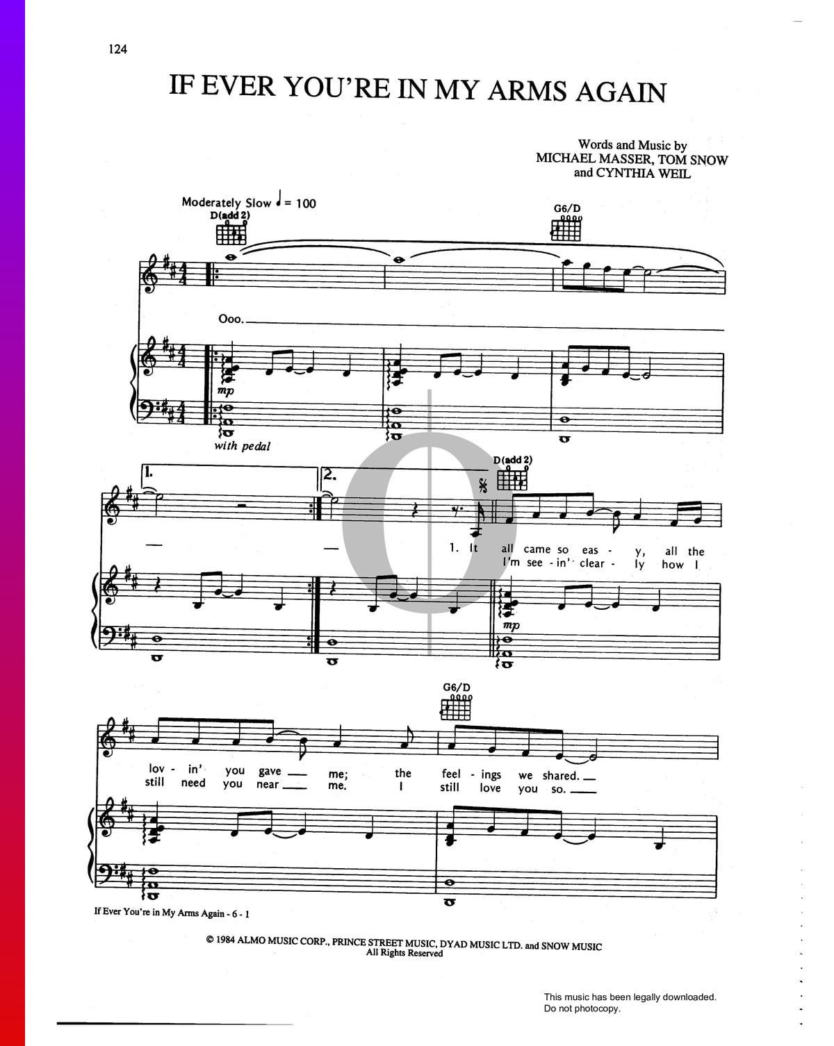 ▷ If Ever You're In My Arms Again Sheet Music (Piano, Guitar