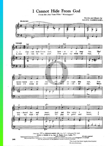 I Cannot Hide From God Sheet Music