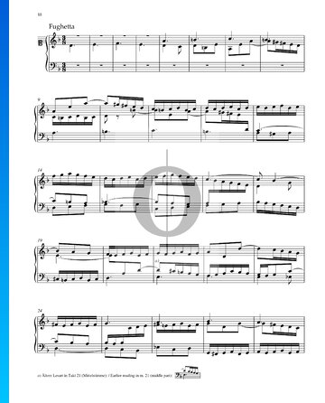 Fughetta en re menor, BWV 899 Partitura