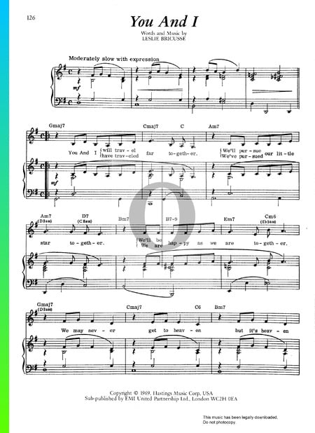 You And I Musik-Noten