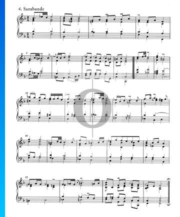 Englische Suite Nr. 4 F-Dur, BWV 809: 4. Sarabande Musik-Noten