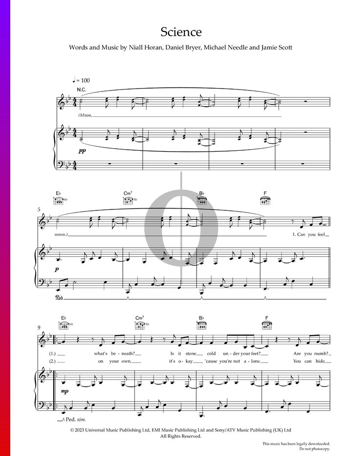 Science » Niall Horan - Partitions de piano - OKTAV