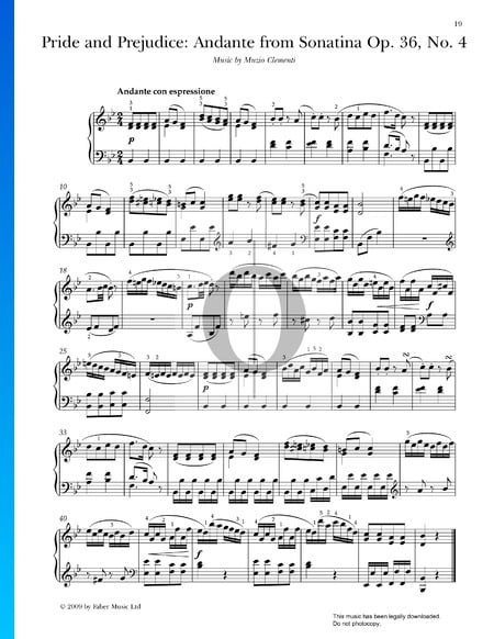 Sonatina en fa mayor, Op. 36 n.º 4: 2. Andante con espressione Partitura
