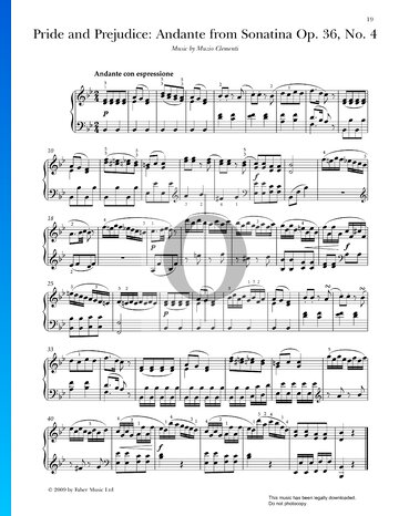 Sonatina in F Major, Op. 36 No. 4: 2. Andante con espressione Sheet Music