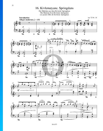 Kivlemoyane (Die Mädchen aus dem Kivledal), Op. 72 Nr. 16 Musik-Noten