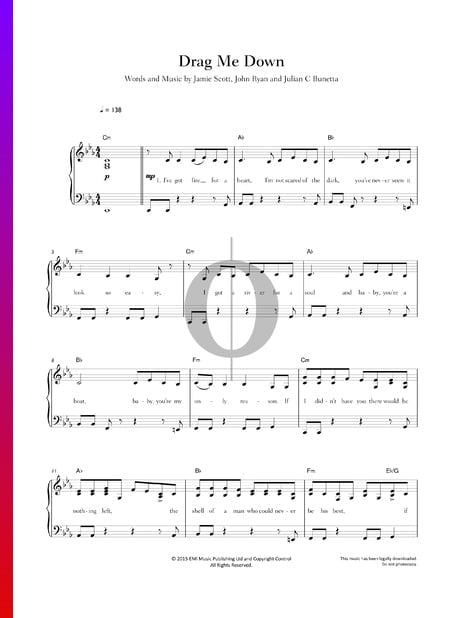 Drag Me Down Sheet Music