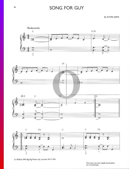 Song For Guy Musik-Noten