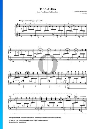 Toccatina (Five Pieces For Pianoforte) Sheet Music