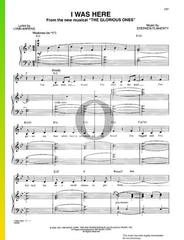I Was Here Sheet Music