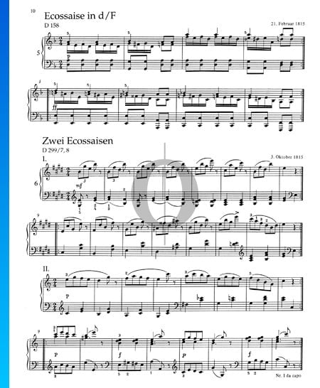 Two Ecossaises, D 299/7, 8 Sheet Music