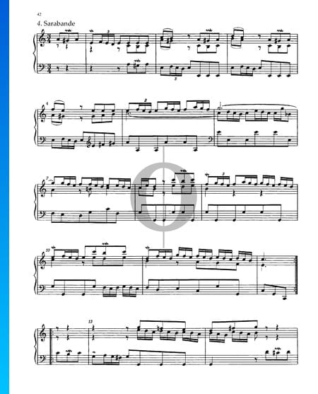 Partita 3, BWV 827: 4. Sarabande Musik-Noten