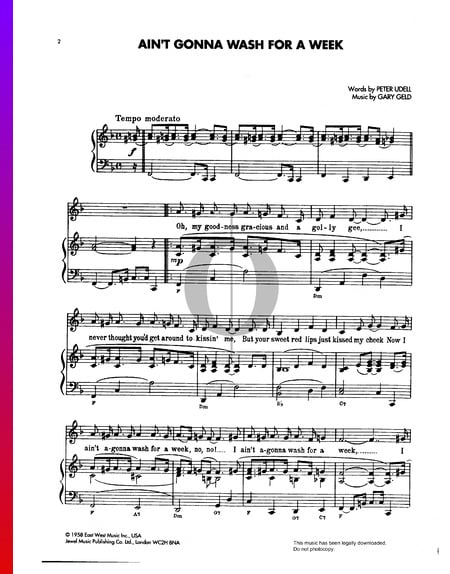 Ain't Gonna Wash For A Week Musik-Noten