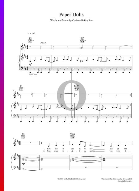 Paper Dolls Musik-Noten
