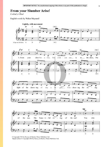 From Your Slumber Arise! Sheet Music