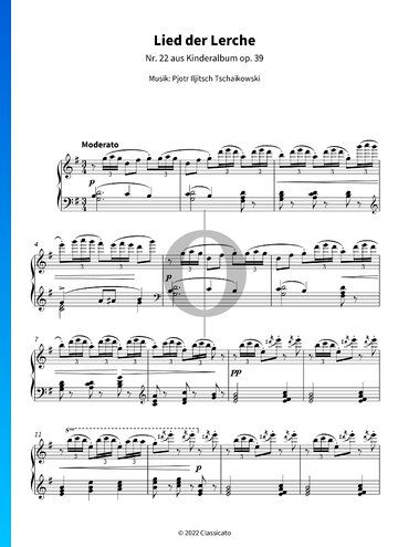 Children's Album, Op. 39: No. 22 Lark Song Spartito