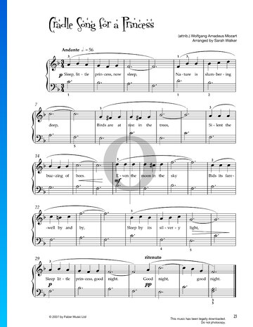 Cradle Song For A Princess Sheet Music
