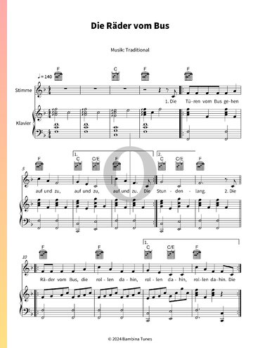 Die Räder vom Bus Sheet Music