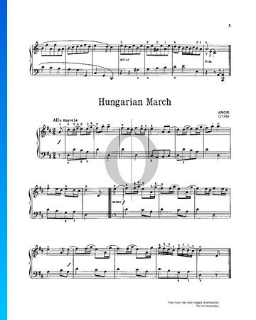 Ungarischer Marsch Musik-Noten