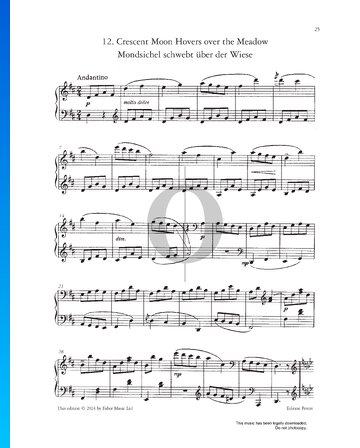 Crescent Moon Hovers Over The Meadow, Op. 65 No. 12 Sheet Music