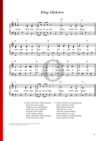 Kling, Glöckchen, klingelingeling Spartito