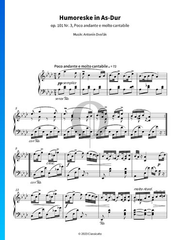 Humoresque, Op. 101 No. 3 Partitura