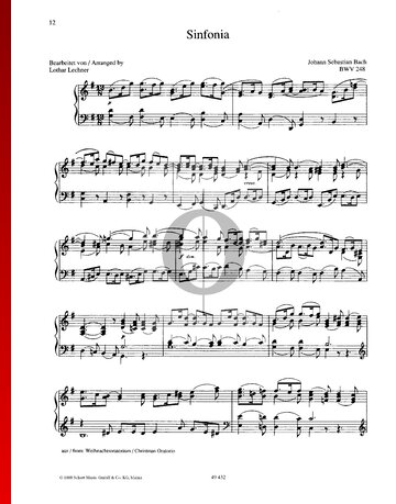 Oratorio de Navidad, BWV 248: Sinfonía Partitura