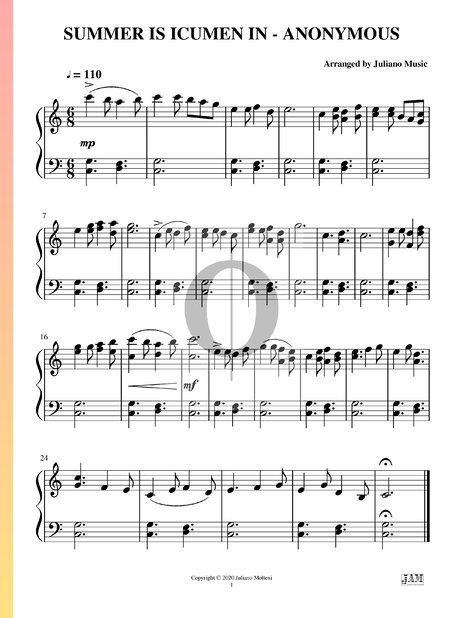 Sumer Is icumen in Sheet Music