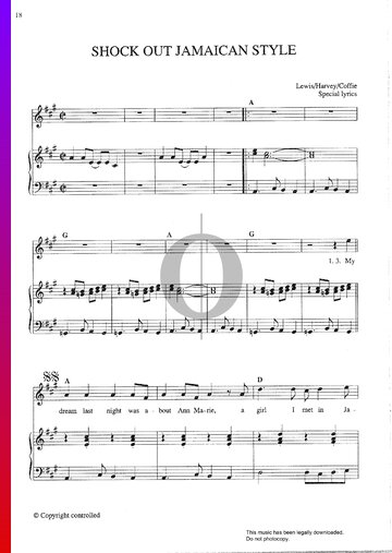 Shock Out Jamaican Style Partitura