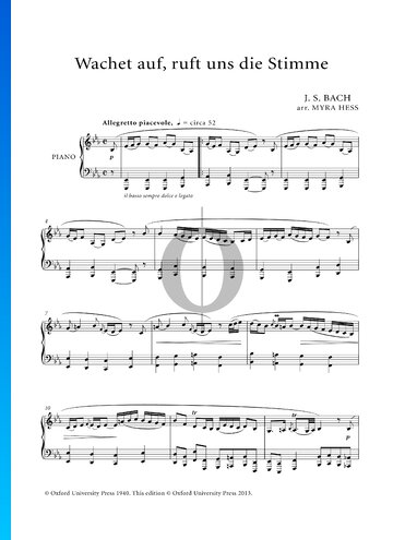 Wachet auf, ruft uns die Stimme, BWV 645 Sheet Music