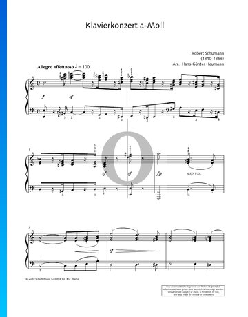 Piano Concerto in A Minor, Op. 534: 1. Allegro affettuoso Sheet Music