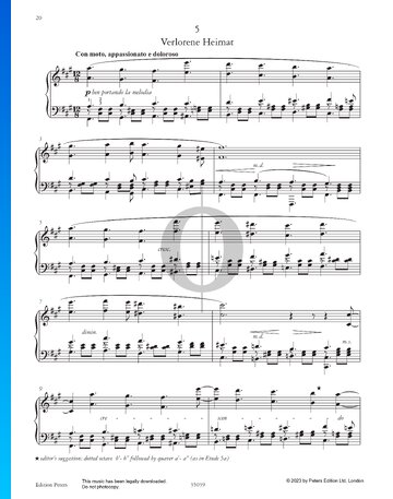 Etude in F-sharp Minor: Verlorene Heimat, No. 5 Sheet Music