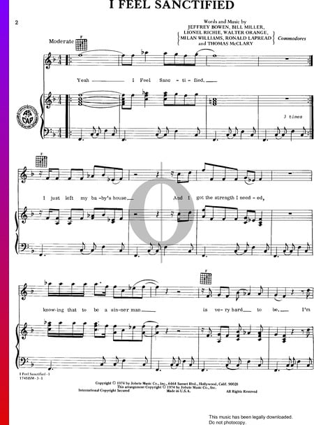 I Feel Sanctified Sheet Music