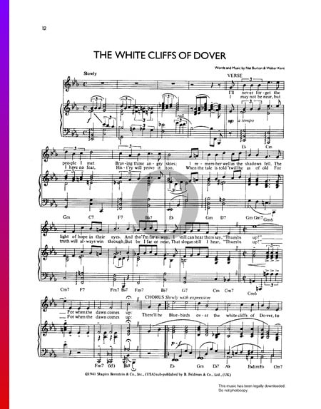 The White Cliffs Of Dover Sheet Music