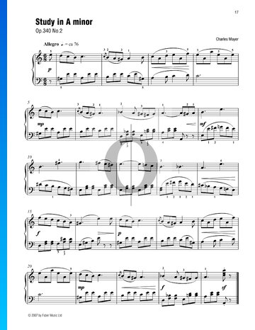 Study in A minor, Op. 340 No. 2 Sheet Music