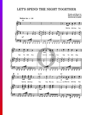 Let's Spend The Night Together Sheet Music