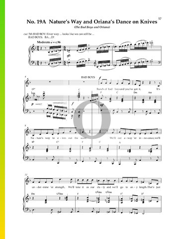 Nature's Way and Oriana's Dance On Knives Sheet Music