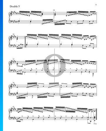 Suite No. 5 E Major, HWV 430: 8. Double 5 Sheet Music