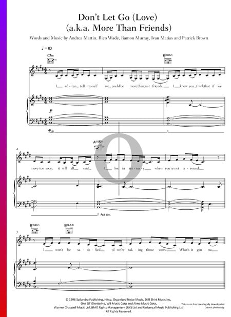 Don't Let Go (Love) (a.k.a. More Than Friends) Sheet Music